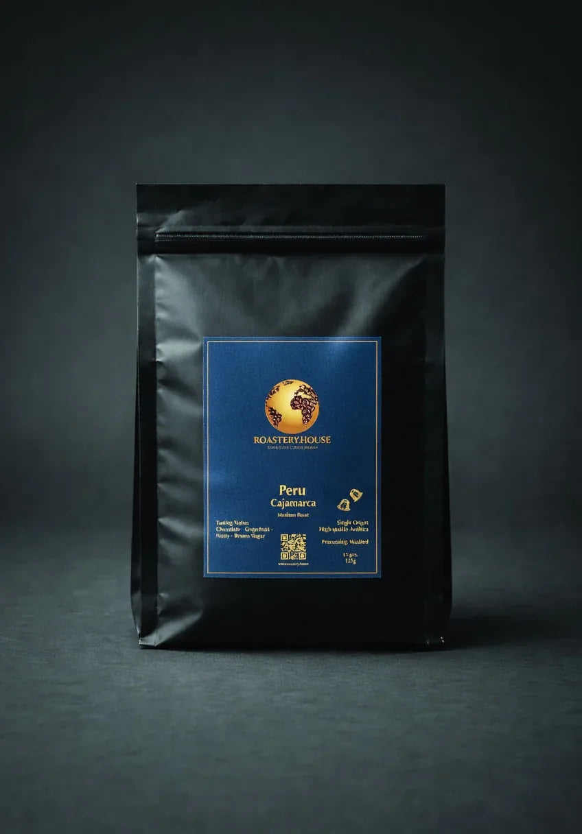 Peru Cajamarca kávékapszula csomag közelről – Roastery House